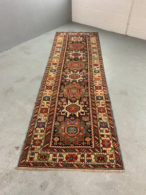 Caucasian Leshgi antique short runner (312 x 94cm)