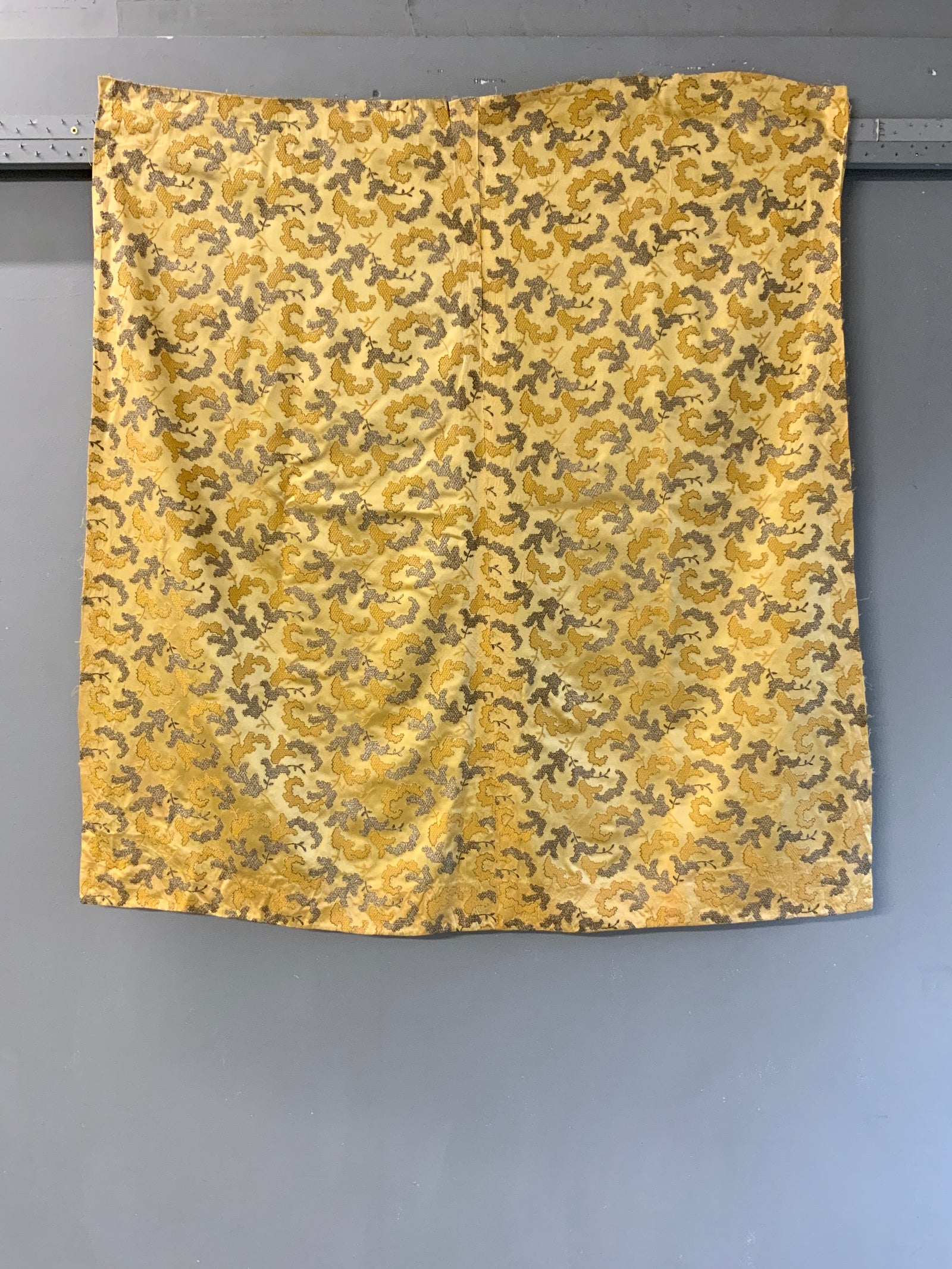 Embroidered European silk fragment (103 x 105cm)