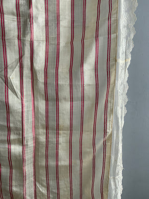 Turkish Ottoman diaphanous striped silk (355 x 170cm)