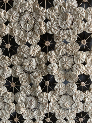 French vintage gathered rufflet bedcover (227 x 221cm)