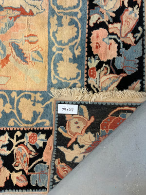 Turkish small carpet of square proportion (201 x 217cm)