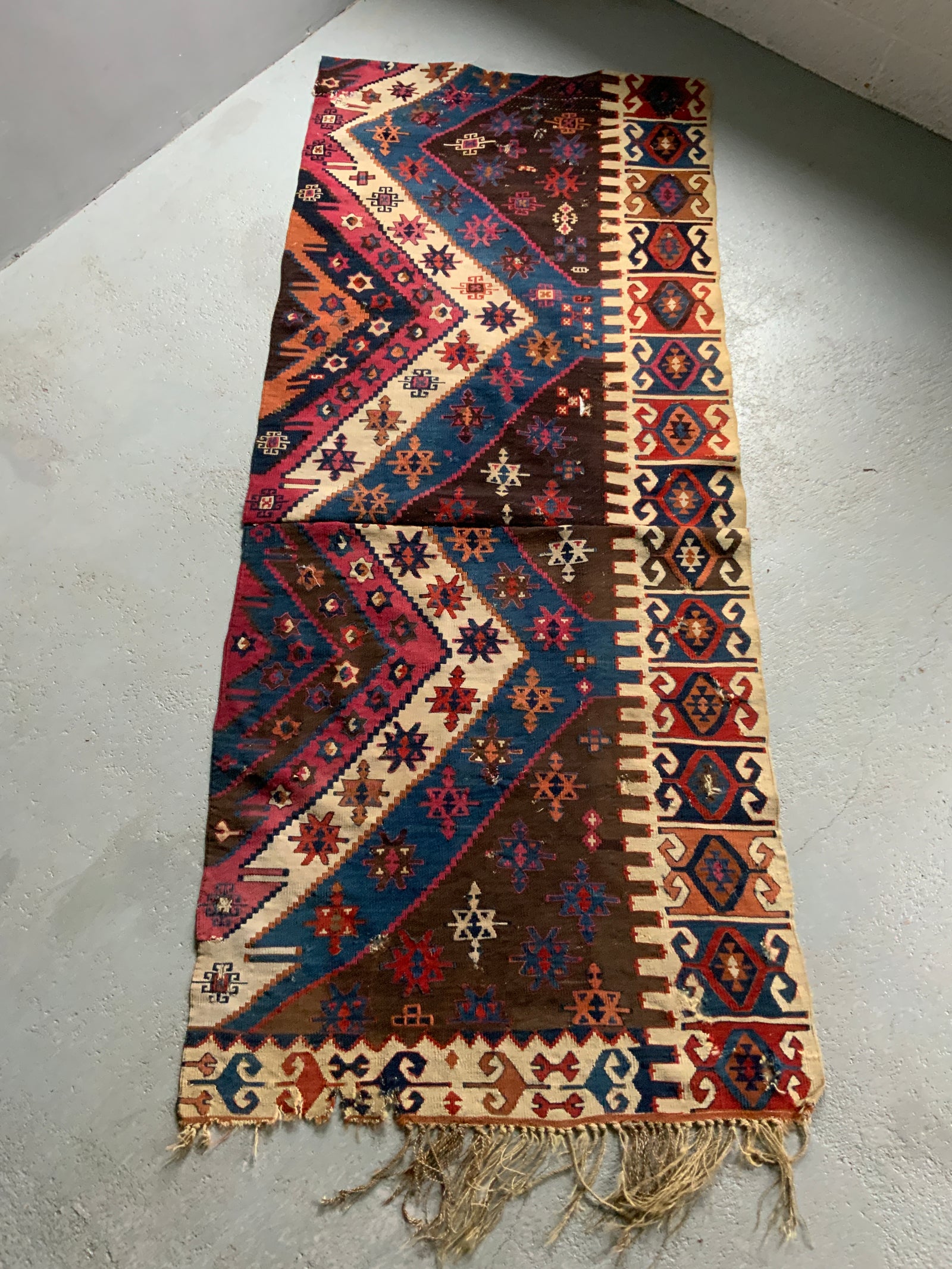 Turkish antique kilim fragment (217 x 89cm)