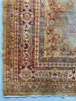 Indian Amritsar Green Carpet (Af) Circa 1900 (228 X 224Cm) Carpet