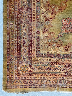 Indian Amritsar Green Carpet (Af) Circa 1900 (228 X 224Cm) Carpet