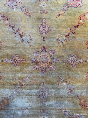Indian Amritsar Green Carpet (Af) Circa 1900 (228 X 224Cm) Carpet