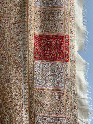 Kashmiri Fine Embroidered Shawl (184 X 184 Cm)