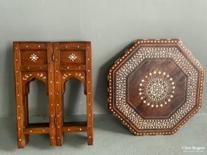 Indian Antique Punjab Hoshiapur Folding Table ( 46Cm H/w )