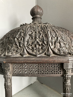 Indian Carved Hardwood Architectural Model Of A Balcony Late 19Th Cent Woodwork