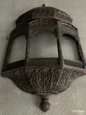 Indian Carved Hardwood Architectural Model Of A Balcony Circa 1905 ( 92 X 60Cm) Woodwork