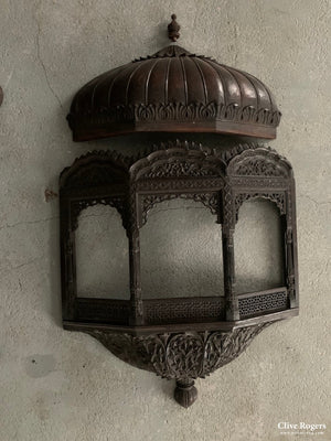 Indian Carved Hardwood Architectural Model Of A Balcony Circa 1905 ( 92 X 60Cm) Woodwork