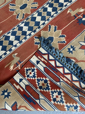 Indian Dhurrie Cotton First Half 20Th Cent ( 122 X 320Cm )