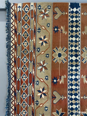 Indian Dhurrie Cotton First Half 20Th Cent ( 122 X 320Cm )