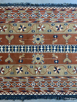 Indian Dhurrie Cotton First Half 20Th Cent ( 122 X 320Cm )