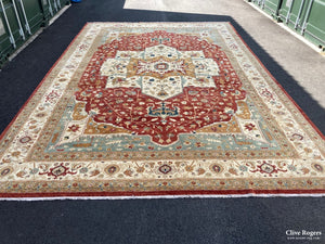 Indian Heriz Design Oversize Modern Carpet (558 X 365Cm) Oversize Carpet