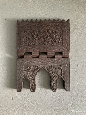 Indian Kashmir Folding Hardwood Bookrest Early 20Th Cent Bookrest