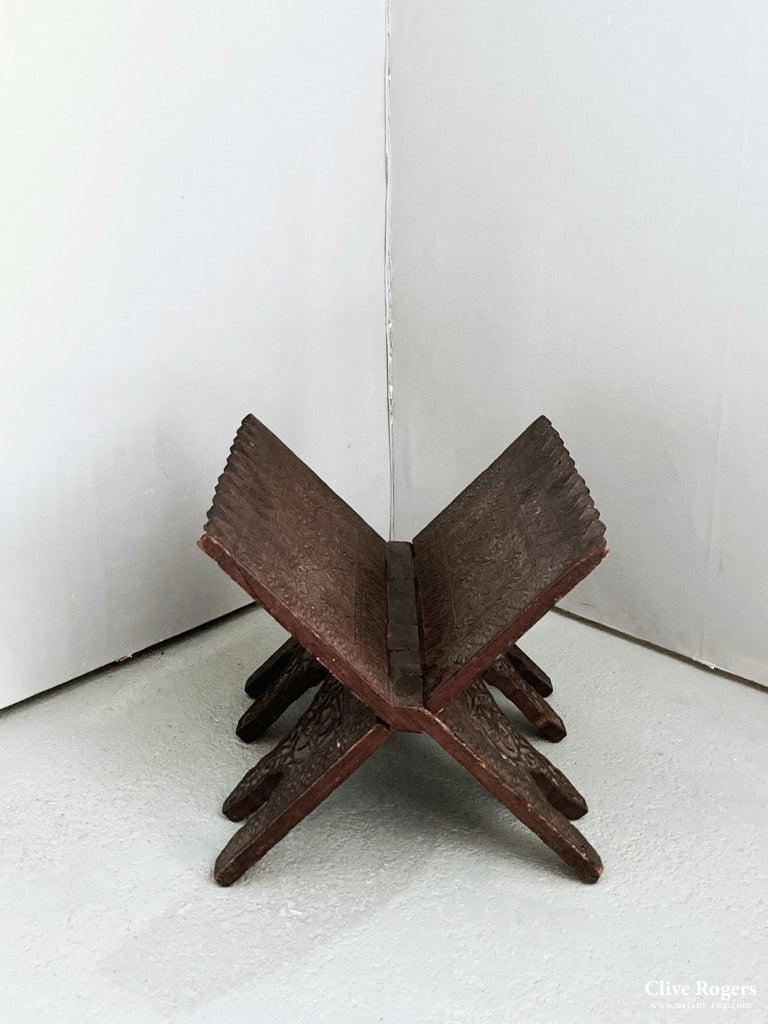 Indian Kashmir Folding Hardwood Bookrest Early 20Th Cent Bookrest