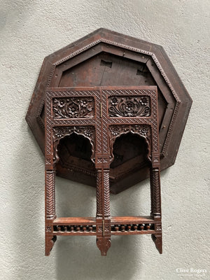 N. Indian Or Kashmir Deeply Carved Hardwood Table Circa 1900 Table