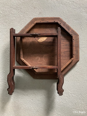 Indian Punjab Or Kashmir Folding Loose Occasional Table With Carved Top Circa 1900 Table