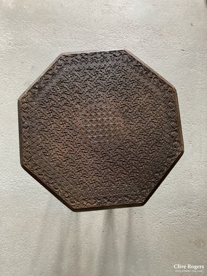 Indian Punjab Or Kashmir Folding Loose Occasional Table With Carved Top Circa 1900 Table