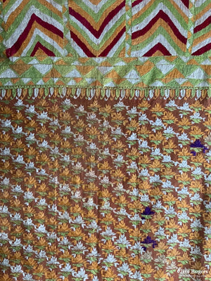Indian Punjab Vintage Fulkari Shawl (255 X 144Cm)