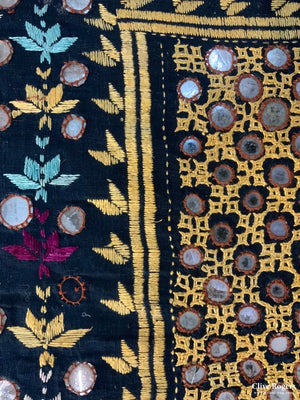 Indian Sheesha Mirror Work Shawl ( 178 X 191 )