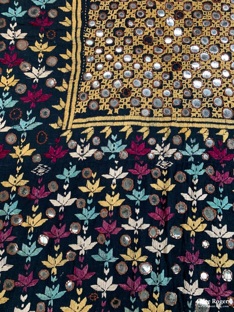 Indian Sheesha Mirror Work Shawl ( 178 X 191 )