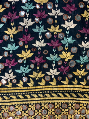 Indian Sheesha Mirror Work Shawl ( 178 X 191 )