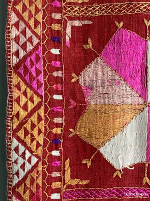 Indian Vintage Punjab Fulkari Shawl (245 X 120Cm)