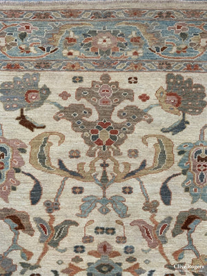 Indian Ziegler Pale Carpet *new (277 X 211Cm)