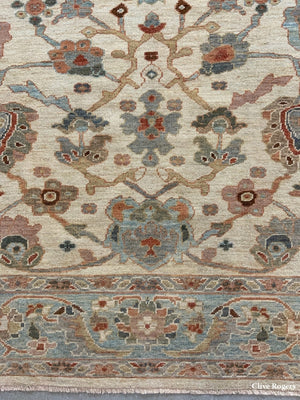 Indian Ziegler Pale Carpet *new (277 X 211Cm)