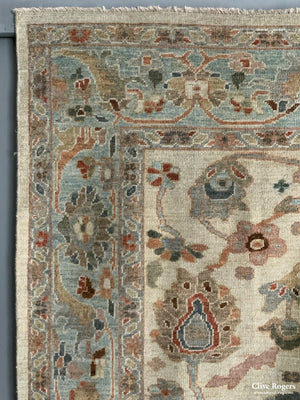 Indian Ziegler Pale Carpet *new (277 X 211Cm)