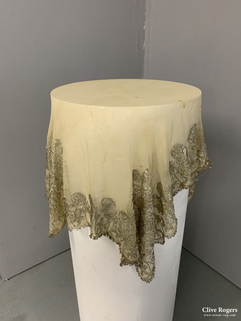 Iraqi Ottoman Period Silver And Muslin Wedding Shawl Circa 1900 Shawl