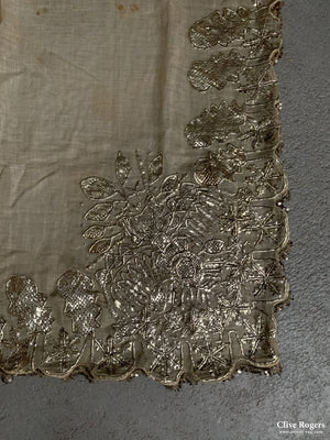 Iraqi Ottoman Period Silver And Muslin Wedding Shawl Circa 1900 Shawl