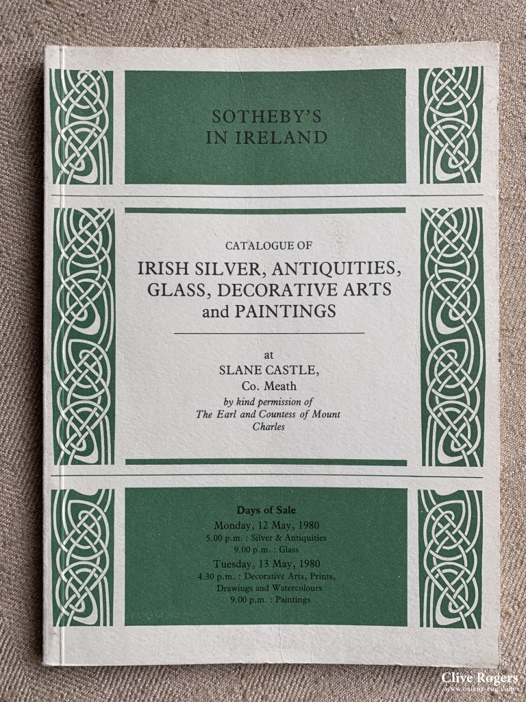 Irish Silver Antiquities Slane Castle Sothebys 12 May 1980