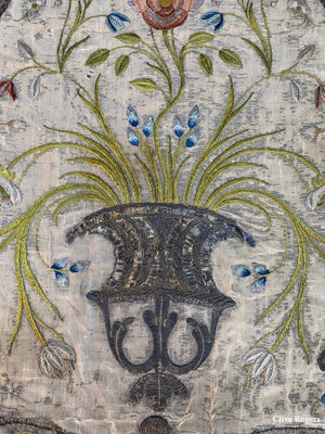 Italian Embroidered Valance 17/18Th Cent