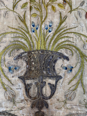 Italian Embroidered Valance 17/18Th Cent