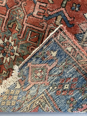 Karajah / Heriz Small Worn Mat (Af) Circa 1930 (130 X 90Cm) Rug