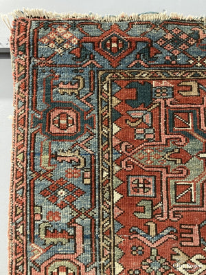 Karajah / Heriz Small Worn Mat (Af) Circa 1930 (130 X 90Cm) Rug