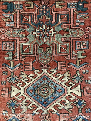 Karajah / Heriz Small Worn Mat (Af) Circa 1930 (130 X 90Cm) Rug