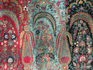 Kashmir Stole With Silk Delhi Work And Silver Thread Mid 19Th C Stole