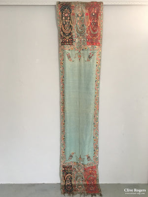 Kashmir Stole With Silk Delhi Work And Silver Thread Circa 1860 Stole