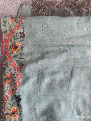 Kashmir Delhiwork In Silk And Silver Thread ( 251 X 55 Cm) Stole