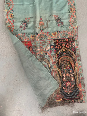 Kashmir Delhiwork In Silk And Silver Thread ( 251 X 55 Cm) Stole