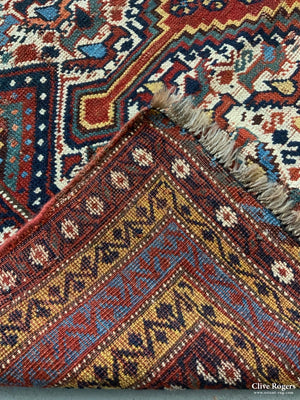 Khamseh Antique Rug With Bird Design (176 X 128Cm)