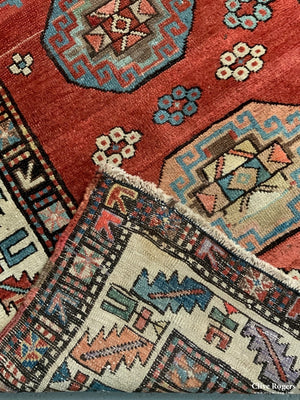 Kurdish Antique Runner With Memling Design (354 X 102Cm)