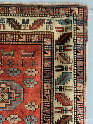 Kurdish Antique Runner With Memling Design (354 X 102Cm)