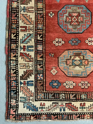 Kurdish Antique Runner With Memling Design (354 X 102Cm)