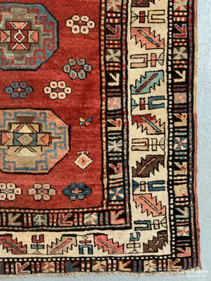 Kurdish Antique Runner With Memling Design (354 X 102Cm)