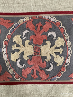 Kyrgyzstan Embroidery Fragment Early 20Th Cent Embroidery
