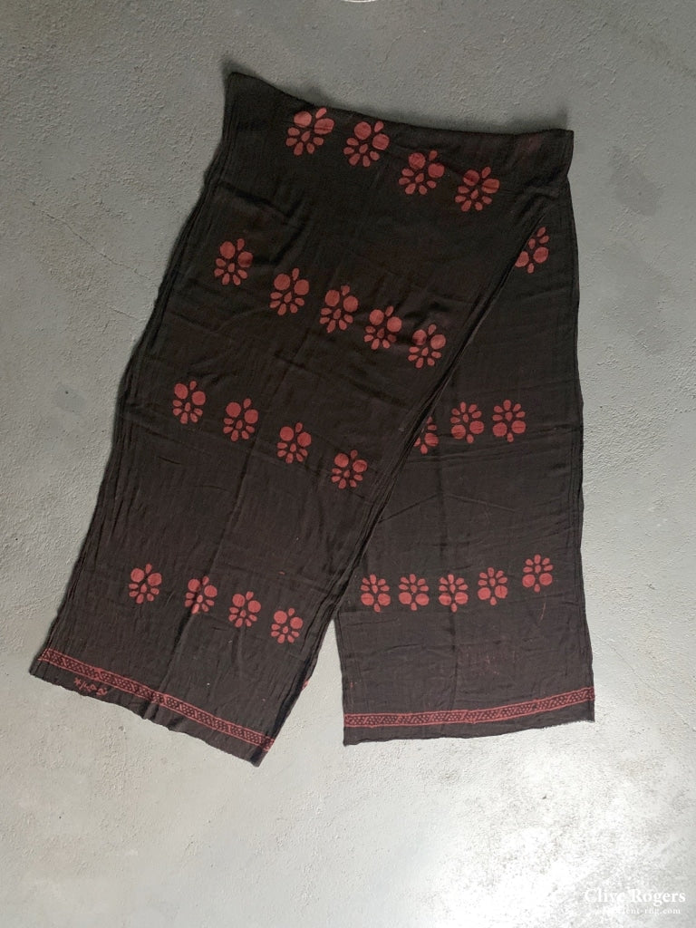 Syrian Cotton Stencil / Resist With Signature () First Half 20Th Cent Cotton Print